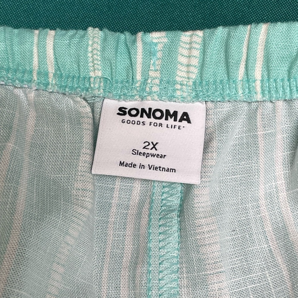 Sonoma Mint Green Striped Pajama Pants - Picture 7 of 9